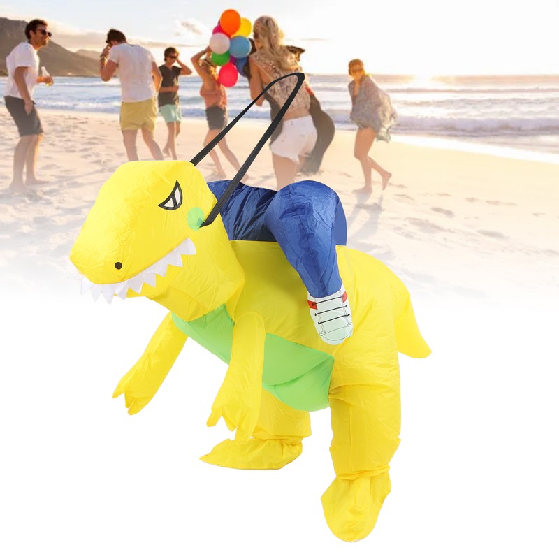 Yellow Dinosaur Inflatable Costume Half Body Model Weird Dinosaur Shape