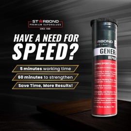 STARBOND 2 oz. Black Epoxy Putty Stick— General Purpose for Woodworking, Automotive, Home Repair, Plumbing, DIY Modeling