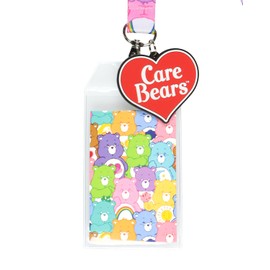 Care Bears Character Emotions Lanyard ID Badge Holder with 2" Rubber Heart Charm