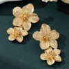 Gold Flower Earrings for Women Chunky Gold Earrings Statement Flower