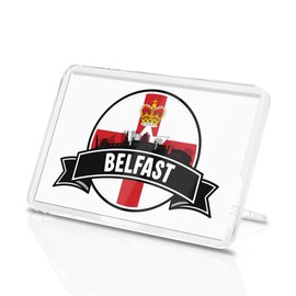 1 x Belfast Square Magnet - Northern Ireland Flag City Travel Holiday Fridge Magnetic Travel Holiday Family Friend Women Men #83165