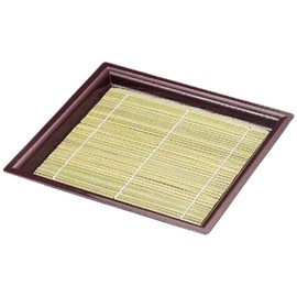 J-kitchens Soba Bowl, Zaru Soba, 7 inch (7 cm) Wood Grain Buckwheat Plate, Shintome, Crack-Resistant, Resin, 7.6 x 7.6 x 1.2 inches (19.4 x 19.4 x 3 cm), Made in Japan