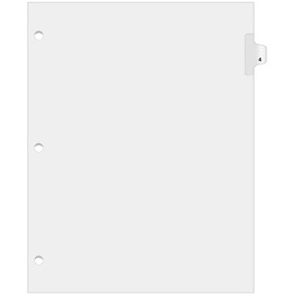 Exhibitindexes® Side Number Tabs - 3 Hole Punched for Standard Ring Binder, AVE Style Bold Font Tabs - Pack of 25