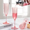 24 Pack Pink Detachable 2 piece Champagne Flutes 5.5 Oz