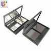 Matte Black Double Grid Empty Magnetic Eyeshadow Palette DIY Makeup Pan Case + Empty Pans 4ea