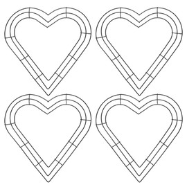 PATIKIL 12 Inch Christmas Wire Wreath Frame, 4 Pcs Metal Heart Shape Dream Catcher Rings Macrame Wreath Floral Hoop for Home Car DIY Craft Wedding Wall Hanging Decorations, Black