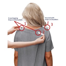 Deyeek Womens Hospital Gowns Post Surgery Open Back Nightgowns for Women With Snaps Adaptive Tear Away Soft Medical Patient Gowns Grey L