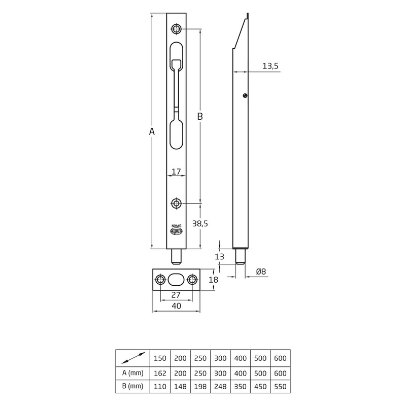 Amig - Steel Door Bolt | Bolt Mod. 401 |