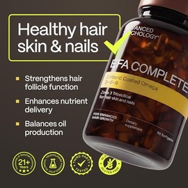 Advanced Trichology EFA Completo con Óptima Omega 3 6 9 niveles de aceite de lino de alta potencia, aceite de pescado, aceite de boraje y aceite de on