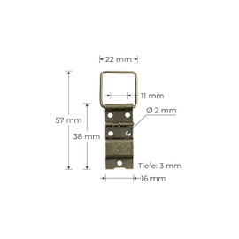 HMF 6496 Vintage Decorative Hinge Small Metal Standing Hinge | Pack of 2 | 22 x 57 mm | Bronze