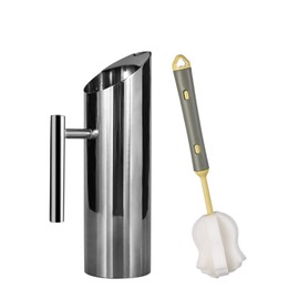 GWENBHMTOOL 53oz Water Pitcher with Brush Stainless Steel Pitcher Carafe with Ice Guard for Cold Drinking