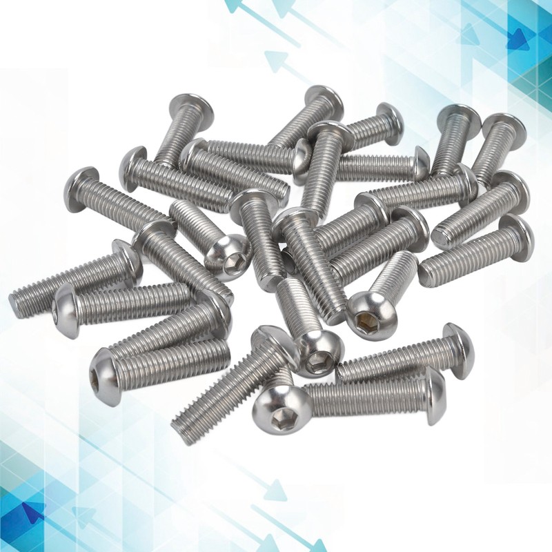 30Pcs Hex Socket Button Head Screw A2 Stainless Steel M10x1.5