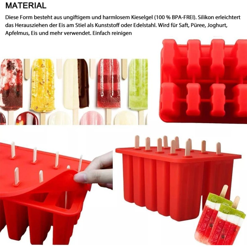 Miaowoof Homemade Popsicle Molds Shapes, 10PCS Silicone Ice Pop Maker