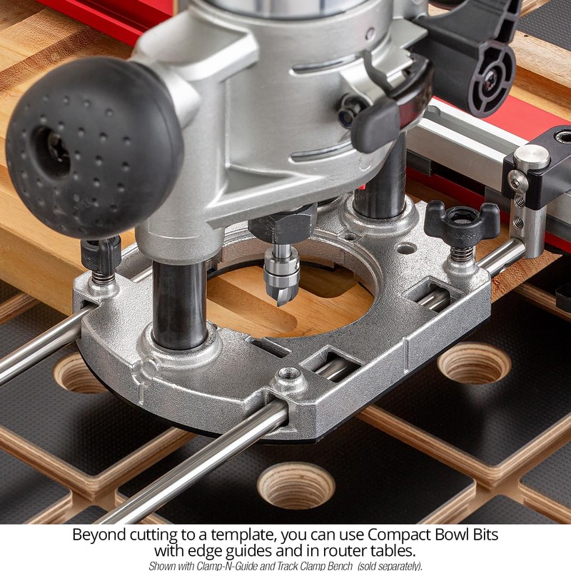 Ultra-Shear Compact Bowl Router Bits, 8MM Shank, 2MM Radius, 3