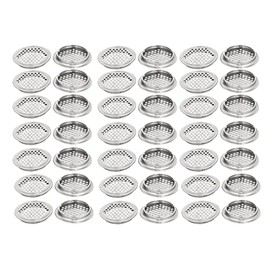 XMHF 50Pcs Air Vents 2inch/53mm Circular Soffit Vent Stainless Steel Round Vent Mesh Hole Louver for Kitchen Bathroom Cabinet Wardrobe