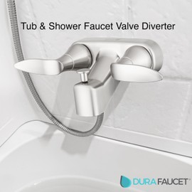 Dura Faucet DF-SA110LH-SN RV Tub, Shower Faucet Valve Diverter with Winged Levers (Brushed Satin Nickel)