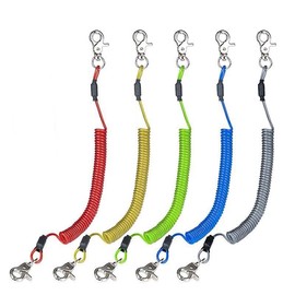 Sunshine Land Multi Color Fishing Heavy Duty Fishing (Pack of 4) Plastic Retractable Coiled Lanyard for Fishing Tools/Rods/Paddles