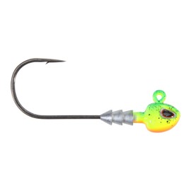 Berkley Fusion19 Hybrid Jighead, Firetiger, Size 3/0 Hook, 1/8 oz, Sticky Sharp Hook Point, Conical Bait-Keeper, High-Def Details and Realistic 3D Eye