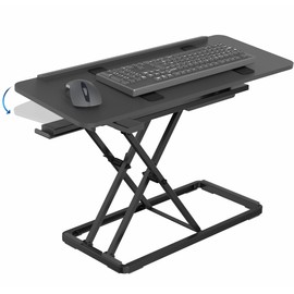 VIVO Single Top 30 inch Tilting Scissors Lift Keyboard and Mouse Riser, Height Adjustable Laptop Desk, for Ergonomic Sit Stand Workstations, Black, Desk-TKR1