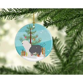 Caroline's Treasures BB8456CO1 Old English Sheepdog Bobtail Christmas Ceramic Ornament, 3 in, Multicolor