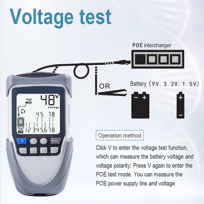 Network Cable Tester LCD Digital Analog Multifunction POE Wire Tracker
