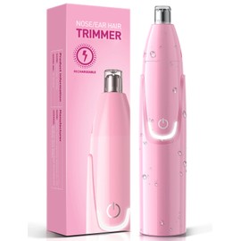 ZORAMI Rechargeable Ear and Nose Hair Trimmer - 2025 Professional Painless Eyebrow & Facial Hair Trimmer for Men Women, Powerful Motor and Dual-Edge Blades for Smoother Cutting Pink
