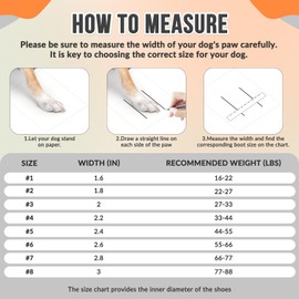 SlowTon Dog Boots for Injured Paws Waterproof - Warm Fleece Lined Dog Paw Protector for Winter Snowy Day Non-Slip Dog Shoes with Reflective Straps Outdoor Walking Boots Small Medium Large Dogs