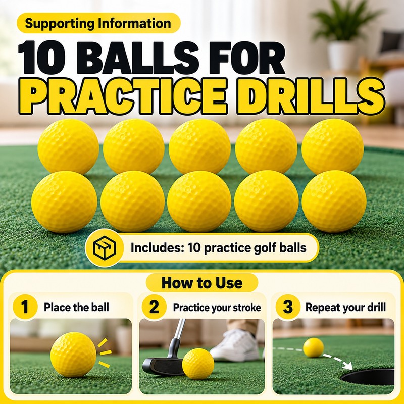 10-Pack Soft Golf Practice Balls for Indoor Swing Training –