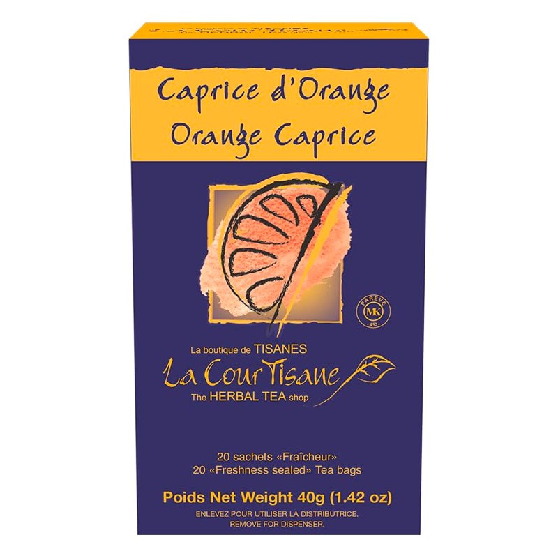 La Courtisane Orange Caprice Herbal Tea, Kosher, Gluten-Free, 6 Packs