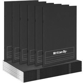 Henoyso 12 Pcs Primary Composition Notebook K-2 9 3/4 x 7 1/2 Inch Primary Journals Bulk Blank Writing Book for Kid to Write Draw and Journal 60 Page Notebook Back to School Supplies (Black)