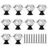 10 Pack Crystal Glass Diamond Shape Drawer Knob Pull Handle