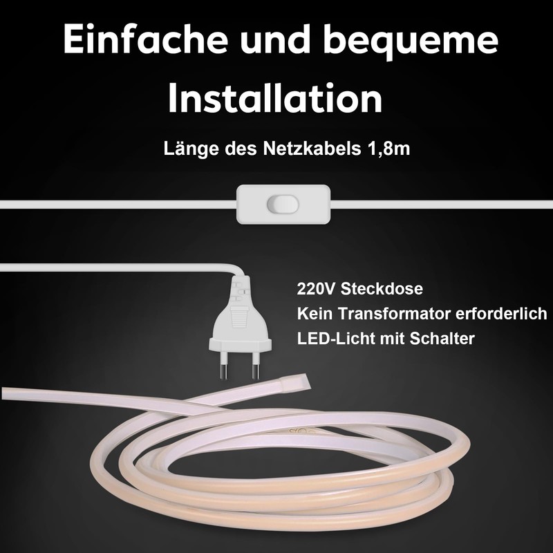 pcning 1 Metre LED Flexible Strip Light AC 230 V