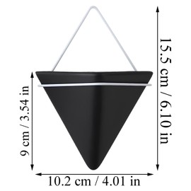 2 x Hanging Flower Pot, Flower Pot, Wall Decoration, Wall Vase Ceramic White, Wall Planter with Three Corners, Hanging Planters Made of Ceramic, Geometric Wall Planters