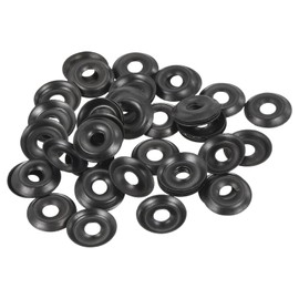 uxcell 50Pcs Cup Washer Countersunk, Iron Black Countersunk Finish Washers for M4 Screws (M4 ID x 14mm OD x 2mm Thick)