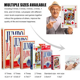Jumbo Playing Cards, Gigantic Playing Cards - Oversized Cards Extra Large Deck of Cards for Family Game Nights and Casino Party Decor. Ideal for Bridge, Poker, Casino Party Decorations (mini 1.5x2")