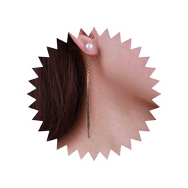 Aneneiceera Vintage Herringbone Chain Earrings Gold Beads Stud Earrings Long Dangle Chain Earrings Punk Herringbone Chain Linear Wedding Statement Earrings Jewellery for Women and Girls