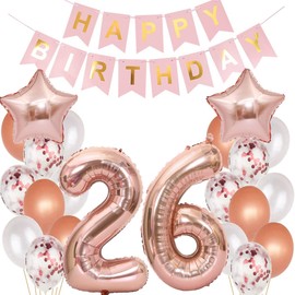 Balloons 26th Birthday Decoration Women Rose Gold, 26th Birthday Decoration for Women, 26th Birthday Decoration Woman 26th Birthday Decoration Woman 26th Birthday Woman 26th Birthday Decoration Rose