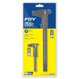 Foy 142070 Juego de calibradores pie de rey vernier plásticos 3" y 6"