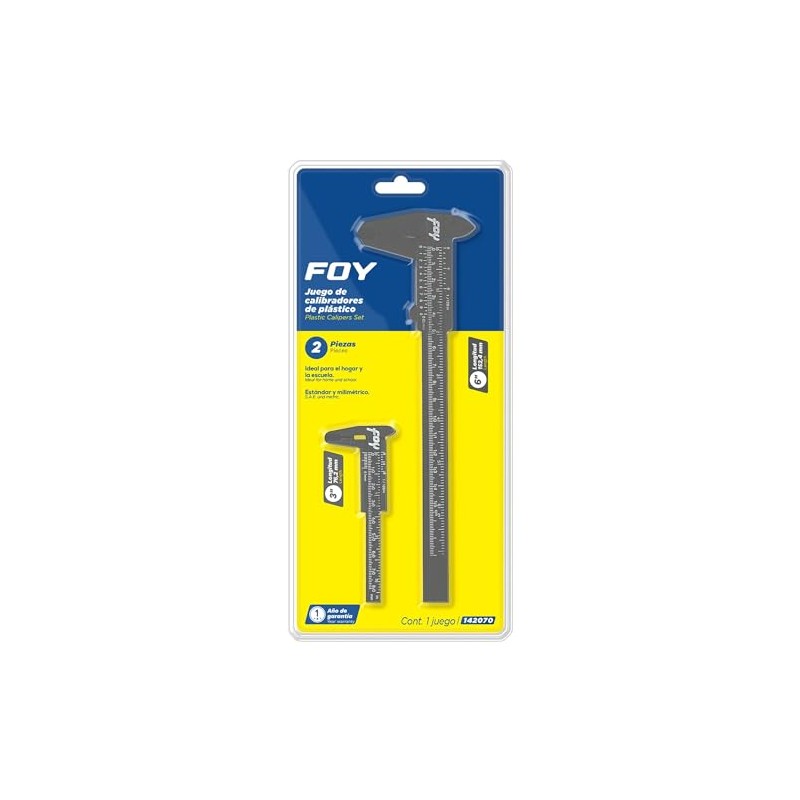 Foy 142070 Juego de calibradores pie de rey vernier plásticos