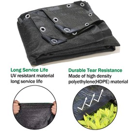 rlsclngst 90% Black 6ft x 20ft High Density Fabric Shade Sun Shade Cloth Shade Mesh Canopy Taped Edge with Grommets for Garden Patio, 12pcs Bungee Balls Ropes Included