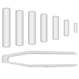 stonylab Magnetic Stirring Rod Set, 8-Piece PTFE Coated Magnetic Stirring Rod Set with Tweezers, Various Sizes for Laboratory Use, C-Type