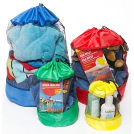 Hopeville Net Bag Set of 4 Practical Packing Bags in Four Different Sizes for Sports, Leisure, Household, Outdoor and Holiday