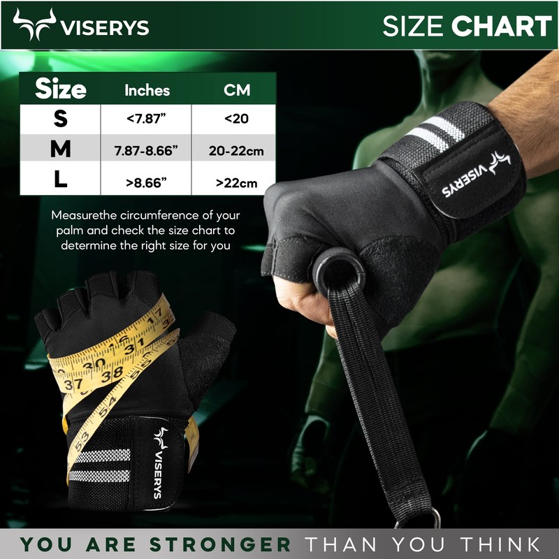 VISERYS Weight Lifting Glove with Wrist Support + Weight Lifting