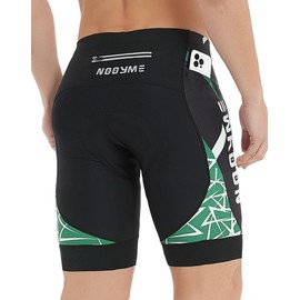 NOOYME Men's Cycling Shorts Padded 4D Elastic Cycling Shorts with Seat Padding Breathable Lightweight Cycling Shorts Made of Polyamide and Spandex Cycling Shorts Men, Sport+ Green