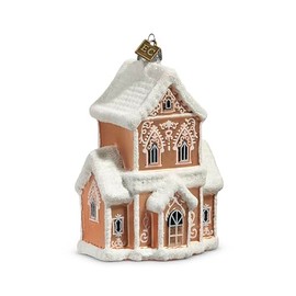 Raz Imports EC Gingerbread Manor Ornament, 4.75-inch Height, Gift, Home Décor, Any Occasion