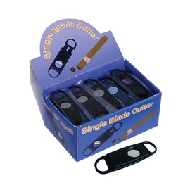 Guillotina de plástico cortador de puros de una sola hoja – hasta 54 calibre de anillo, Negro, 24 Pieces