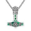 Twoowl Mjolnir Necklace Sterling Silver Viking Compass Pendant Thor Hammer