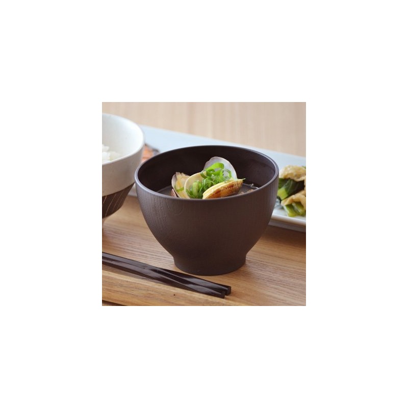 Tableware East Wood Grain Soup Bowl Small 360cc Dark Brown