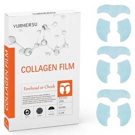 Película de colágeno derretido para el rostro, mascarilla facial soluble, película de membrana para el cuidado calmante de la piel para la frente y las mejillas, humectación que elimina las líneas