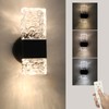 HuisMier Black Crystal Wall Sconces, Modern 3000K-6000K Dimmable LED Wall